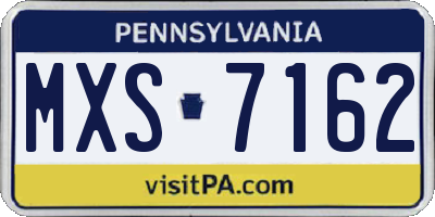 PA license plate MXS7162
