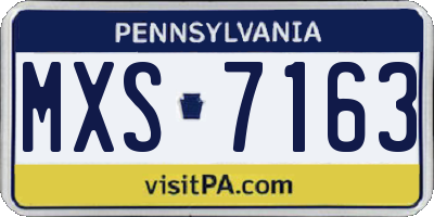 PA license plate MXS7163