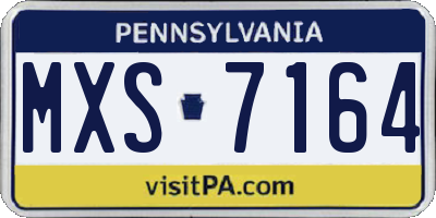 PA license plate MXS7164
