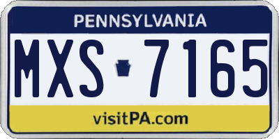 PA license plate MXS7165