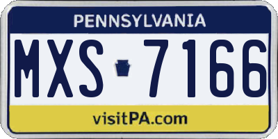 PA license plate MXS7166