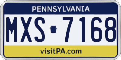PA license plate MXS7168