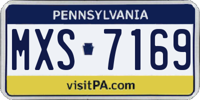 PA license plate MXS7169