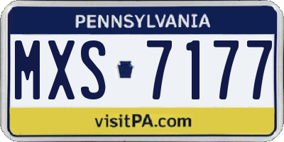 PA license plate MXS7177