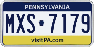 PA license plate MXS7179
