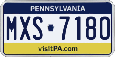 PA license plate MXS7180