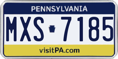 PA license plate MXS7185