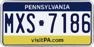 PA license plate MXS7186