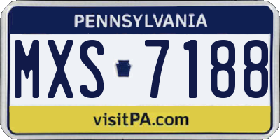 PA license plate MXS7188