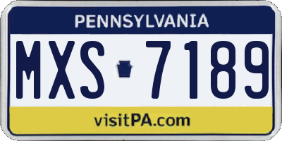 PA license plate MXS7189