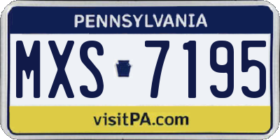 PA license plate MXS7195