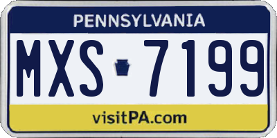 PA license plate MXS7199