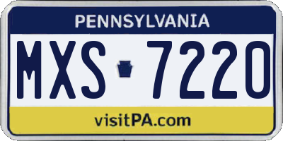 PA license plate MXS7220