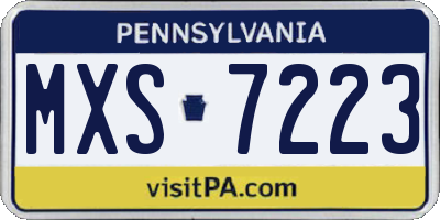 PA license plate MXS7223