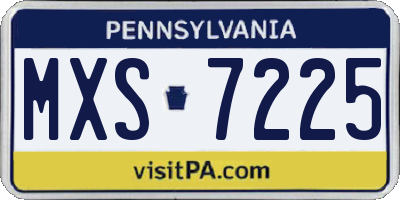 PA license plate MXS7225