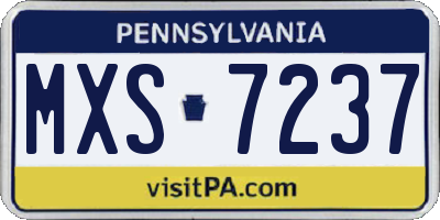 PA license plate MXS7237