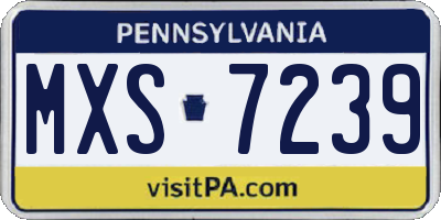 PA license plate MXS7239