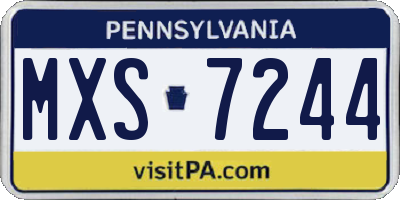 PA license plate MXS7244
