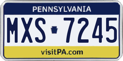 PA license plate MXS7245