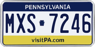 PA license plate MXS7246