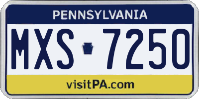 PA license plate MXS7250