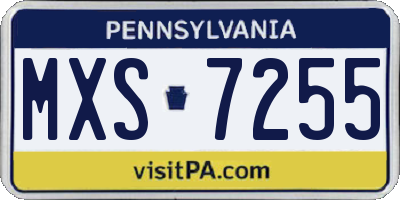 PA license plate MXS7255