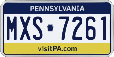 PA license plate MXS7261