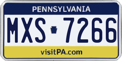 PA license plate MXS7266