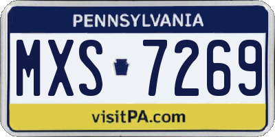 PA license plate MXS7269