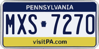 PA license plate MXS7270