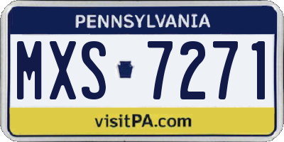 PA license plate MXS7271