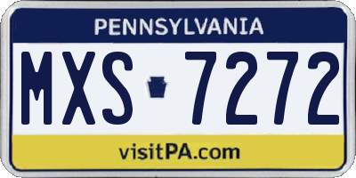 PA license plate MXS7272
