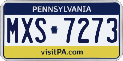 PA license plate MXS7273