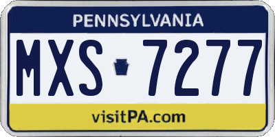 PA license plate MXS7277