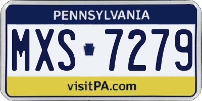 PA license plate MXS7279
