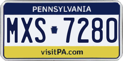 PA license plate MXS7280