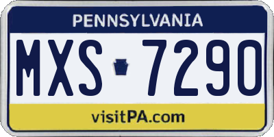 PA license plate MXS7290
