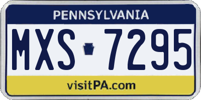 PA license plate MXS7295