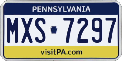 PA license plate MXS7297