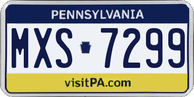 PA license plate MXS7299