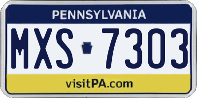 PA license plate MXS7303