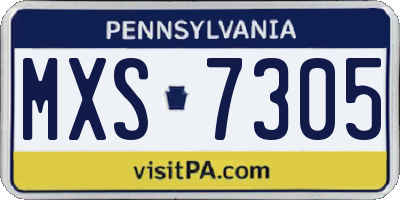 PA license plate MXS7305