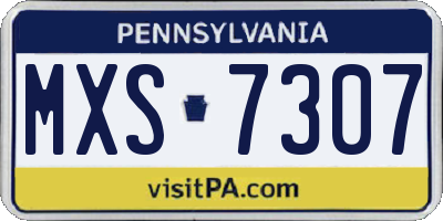 PA license plate MXS7307