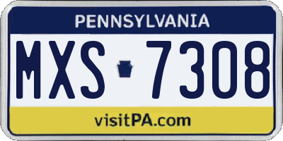 PA license plate MXS7308
