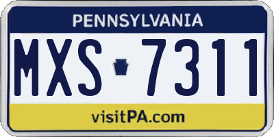 PA license plate MXS7311
