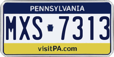 PA license plate MXS7313
