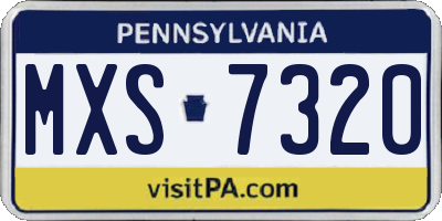 PA license plate MXS7320