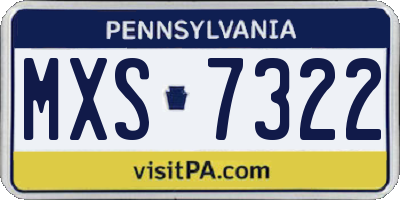 PA license plate MXS7322