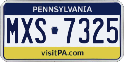 PA license plate MXS7325