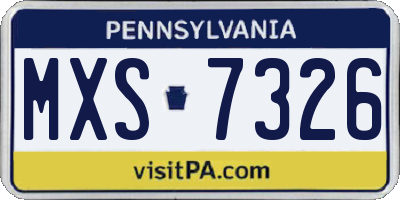 PA license plate MXS7326